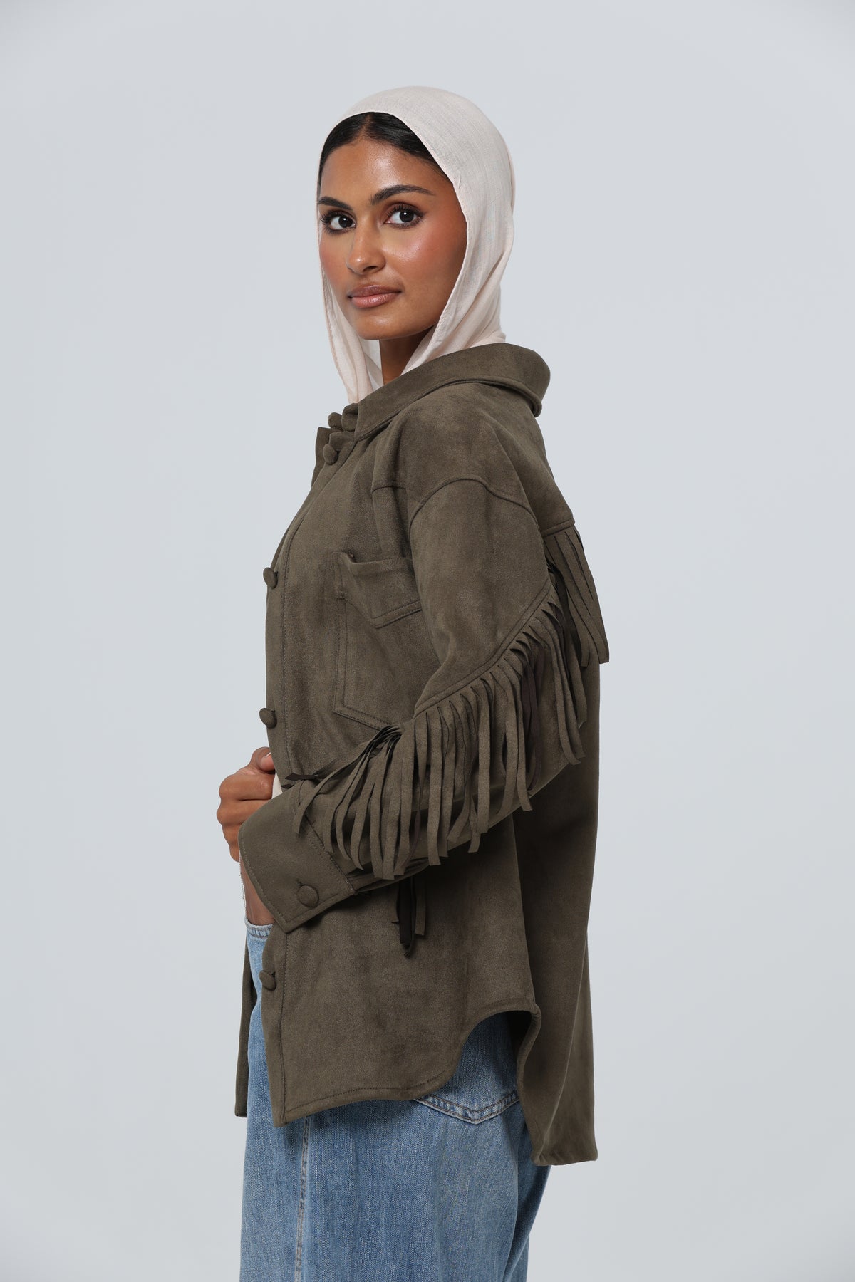 ELLA’s Suede Fringed Shirt