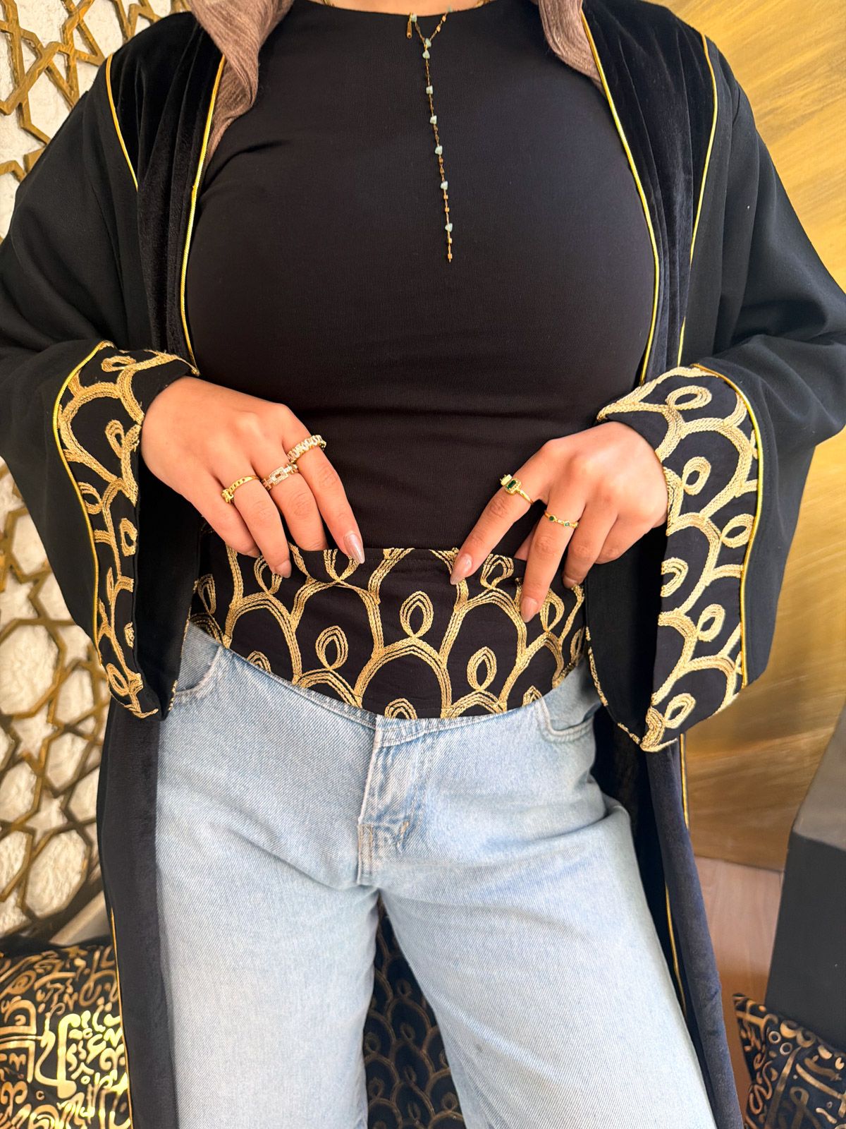 HOOR KAFTAN WITH EMBROIDERY BELT