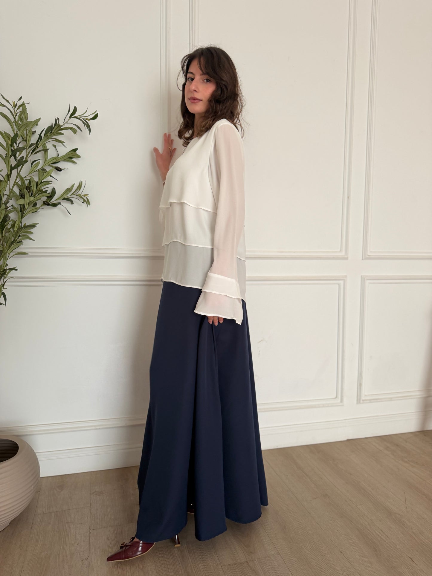 ELLA's PRINCESS SKIRT ( HALF ELASTIC WAIST ) Navy