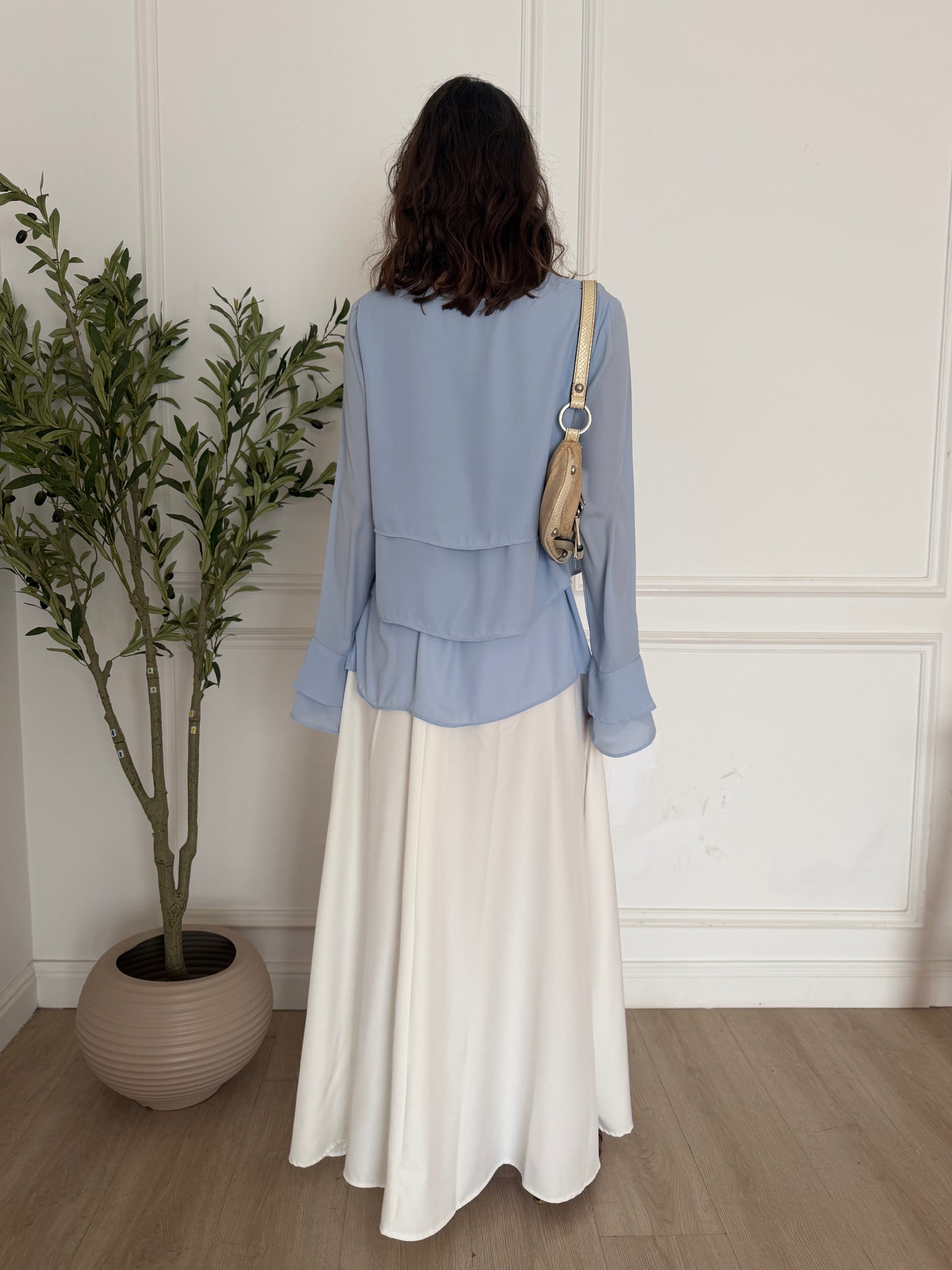 ELLA's PRINCESS SKIRT ( HALF ELASTIC WAIST ) White