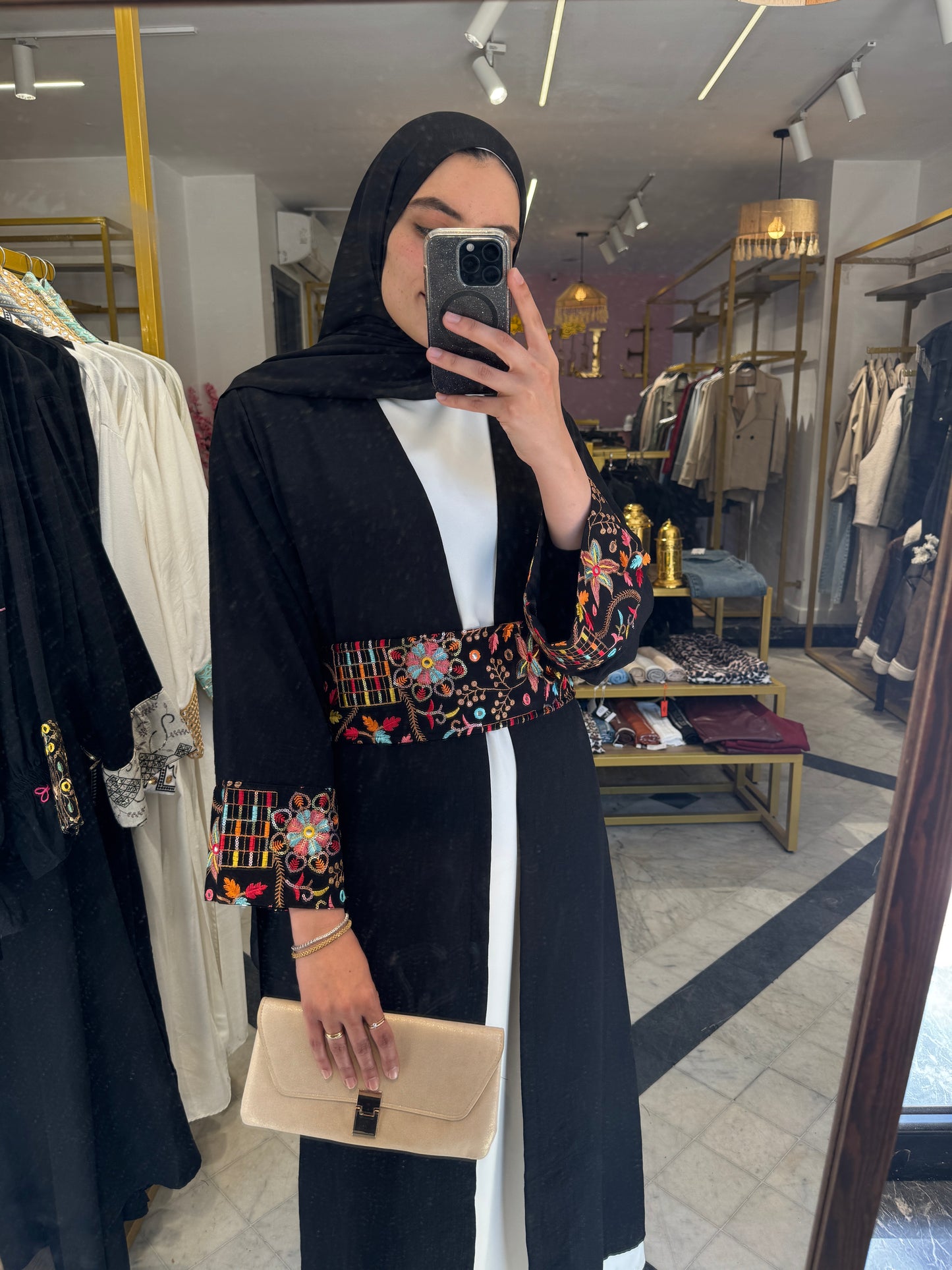 NOUR KAFTAN WITH EMBROIDERY BELT