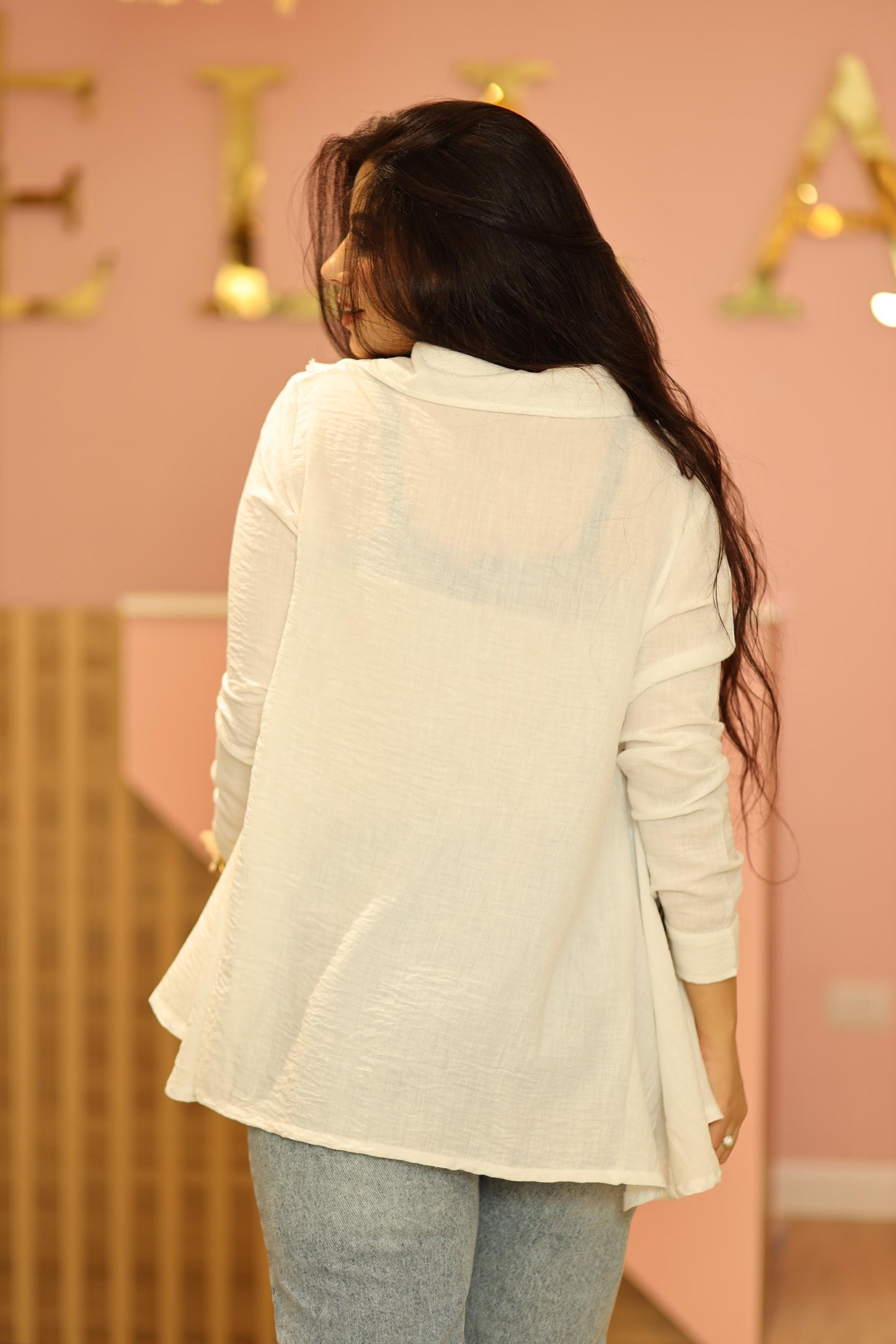 3D FLOWER LINEN BLOUSE V1