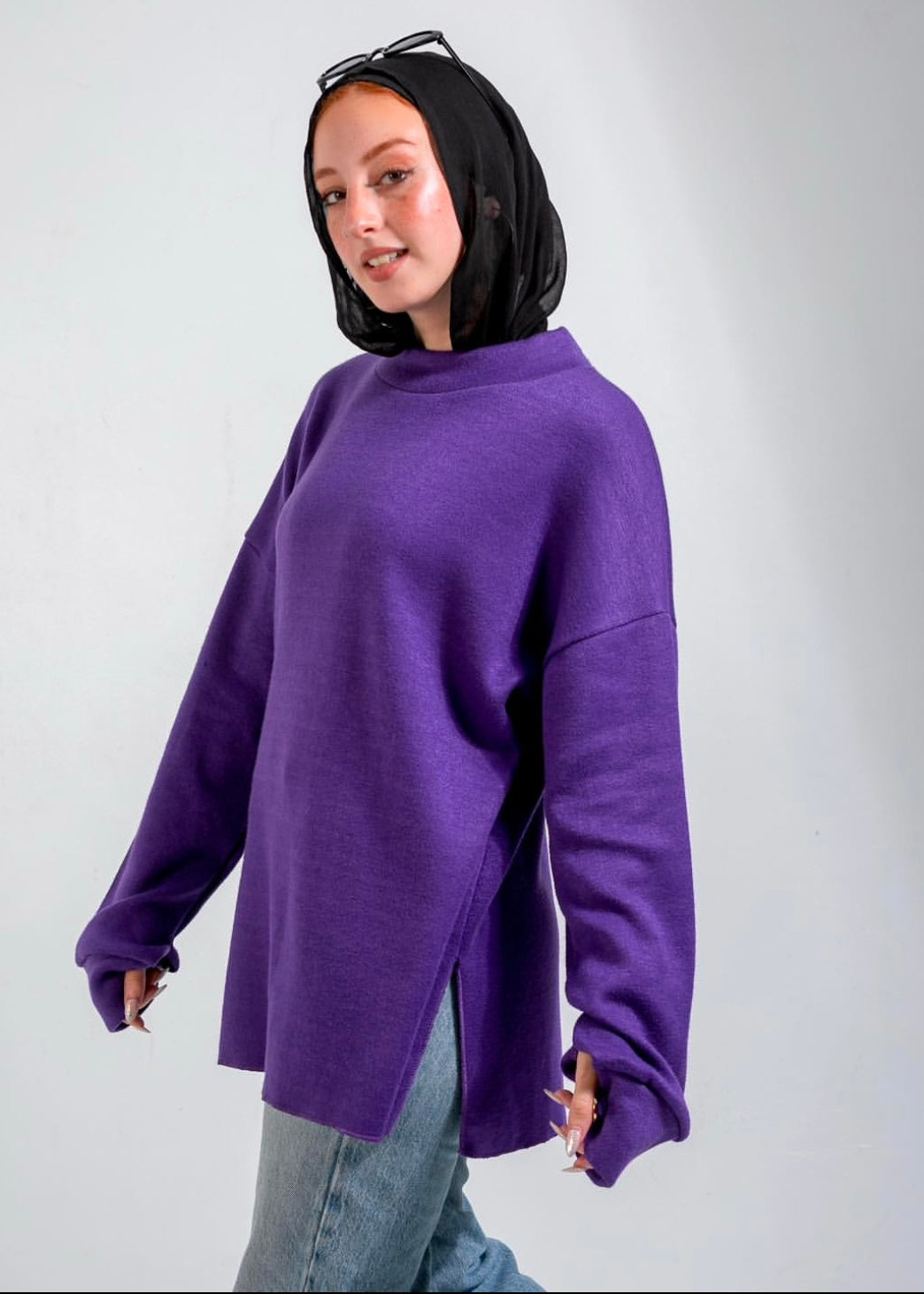 Oversized Mohair Sweater Violet Charm