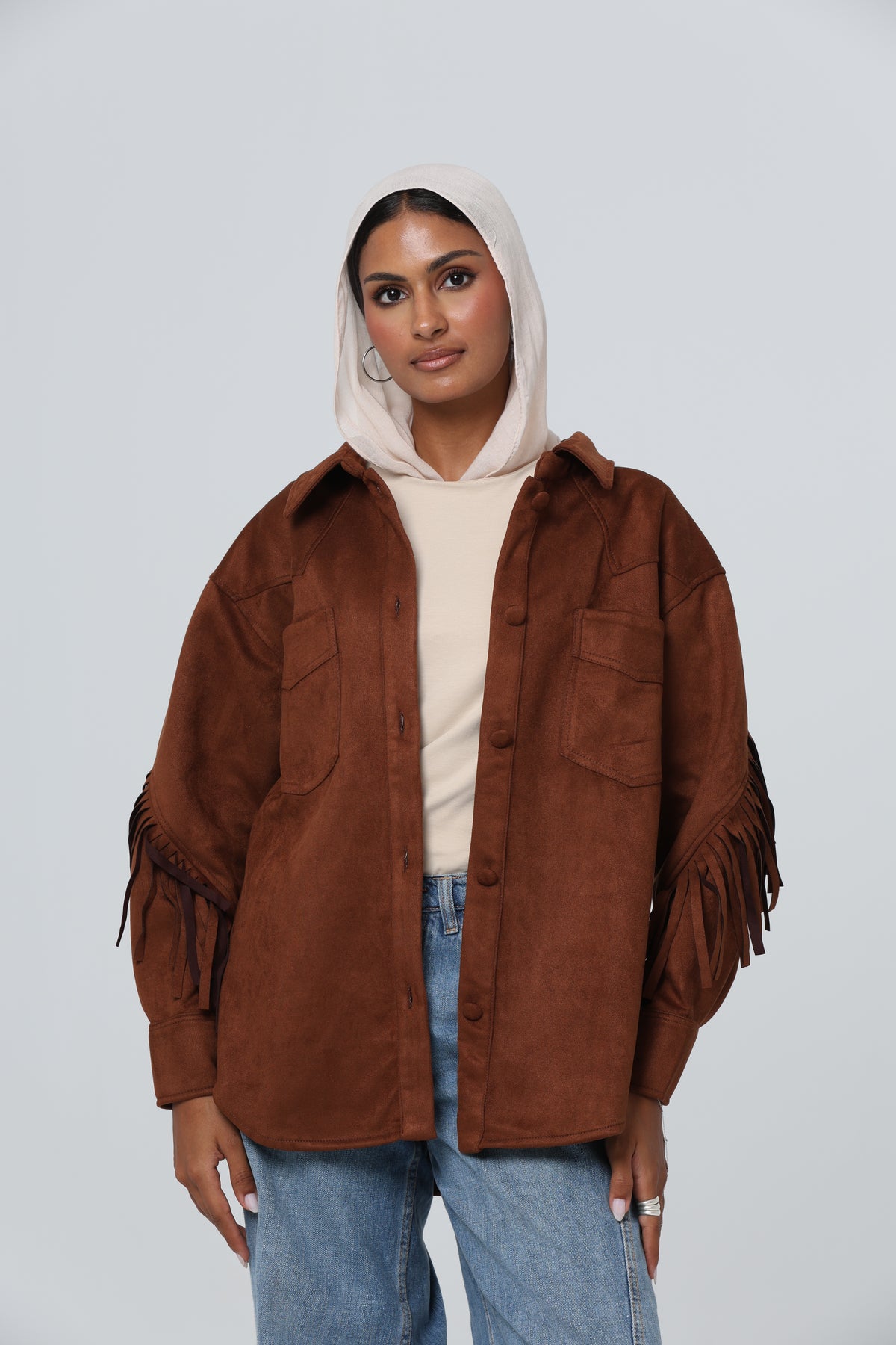 ELLA’s Suede Fringed Shirt