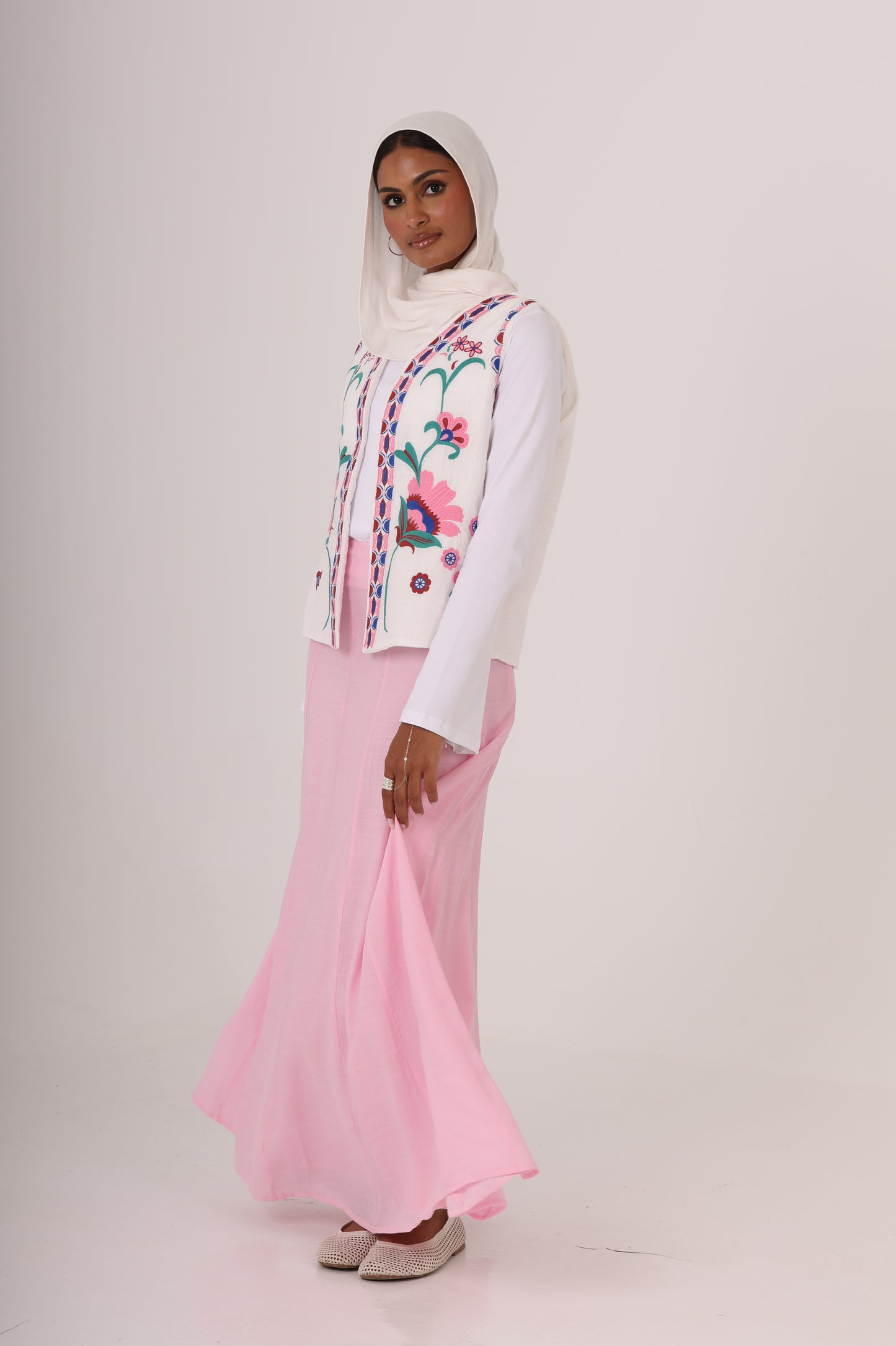 Rose Summer Linen Skirt