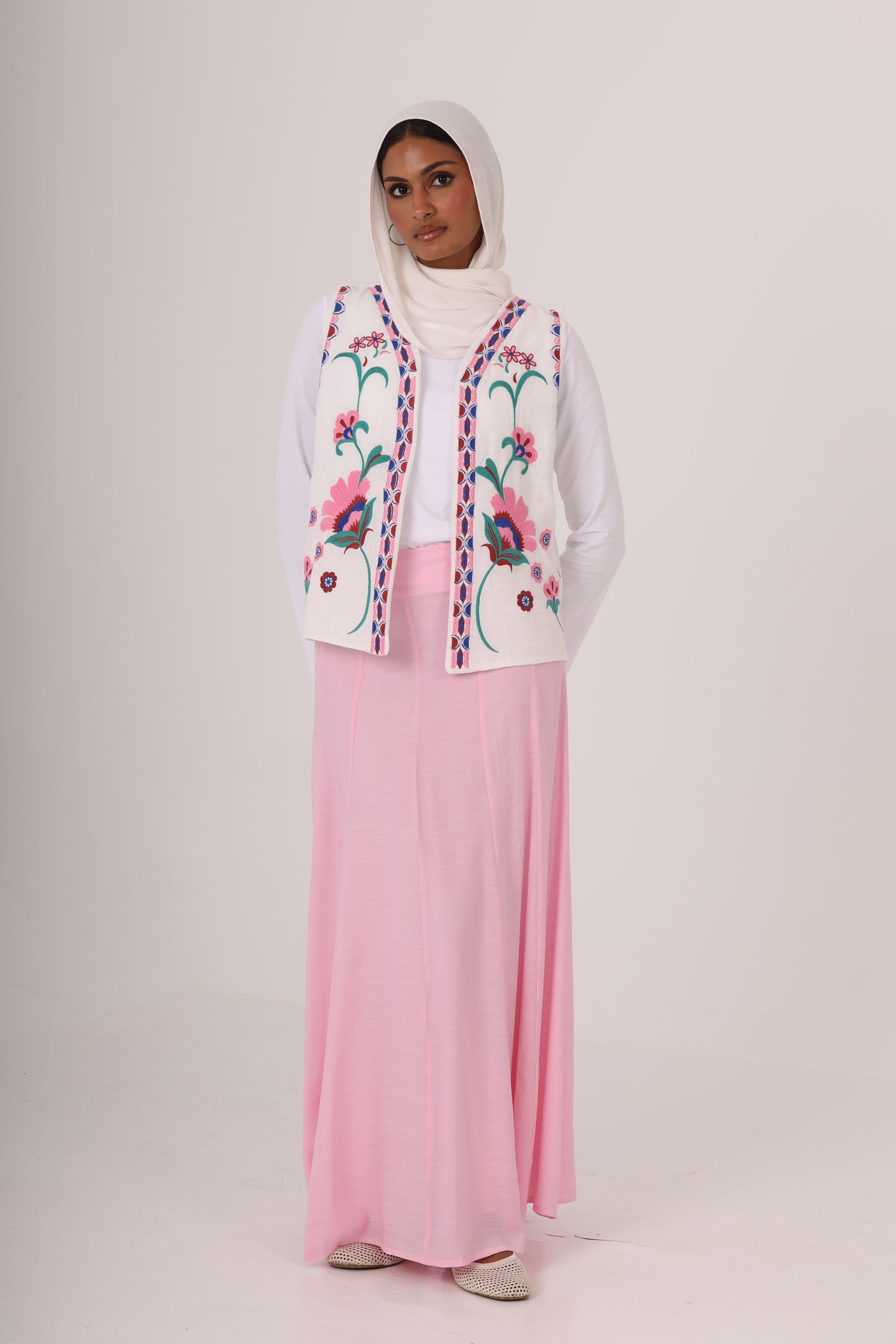 Rose Summer Linen Skirt