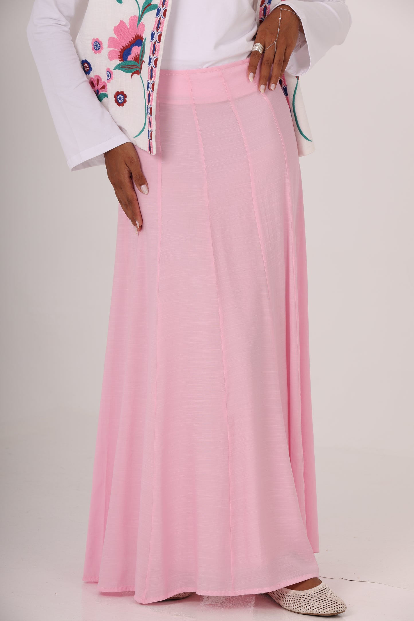 Rose Summer Linen Skirt