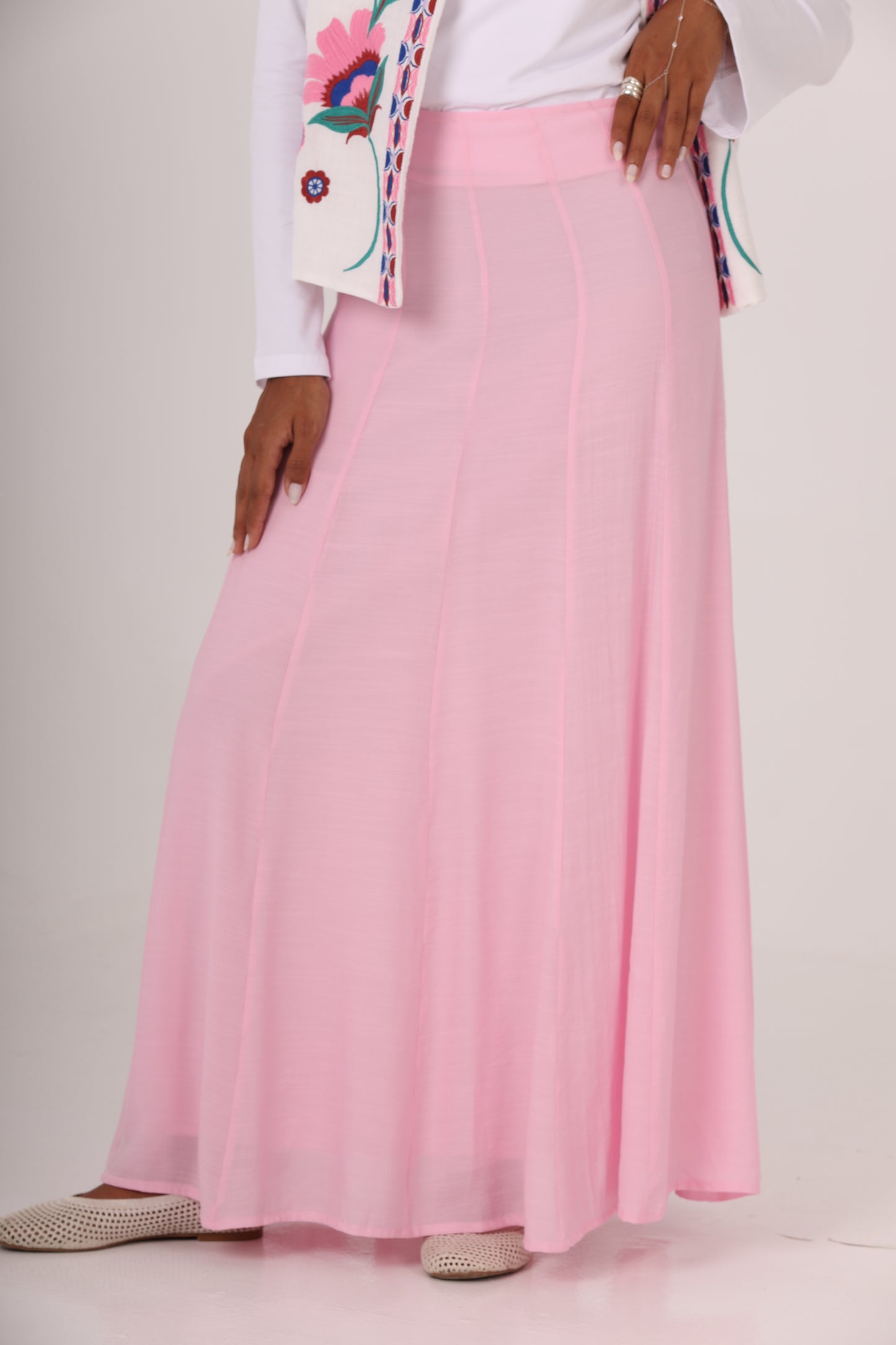 Rose Summer Linen Skirt