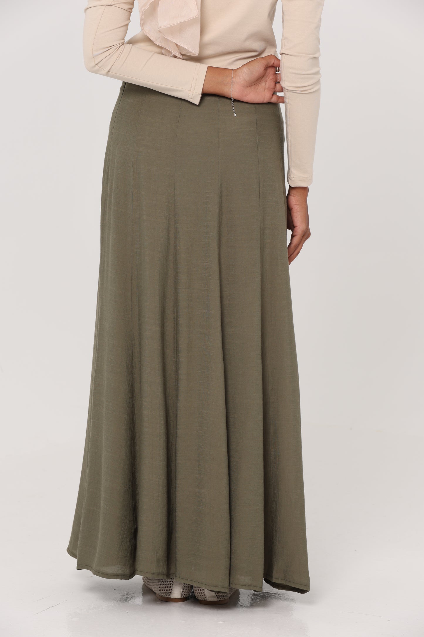 Olive Summer Linen Skirt