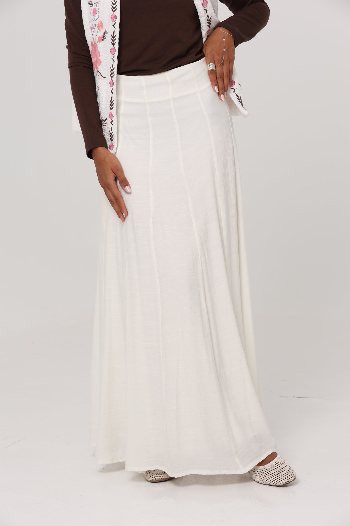 White Summer Linen Skirt
