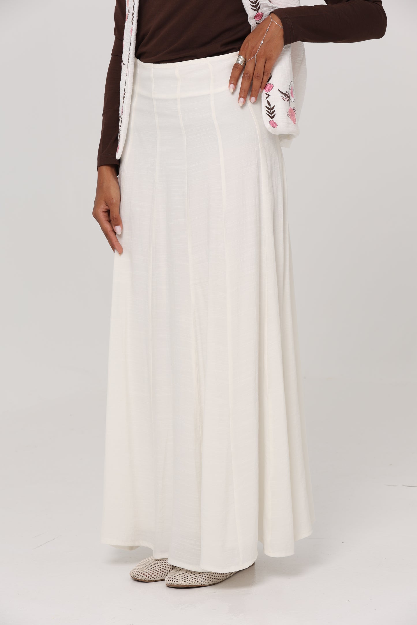 White Summer Linen Skirt