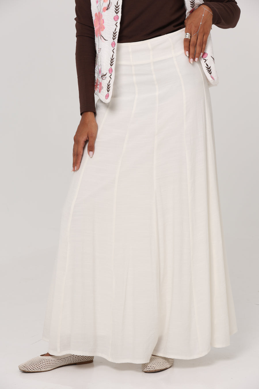 White Summer Linen Skirt