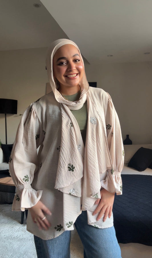 Ella’s Embroidered Kimono - Beige V2