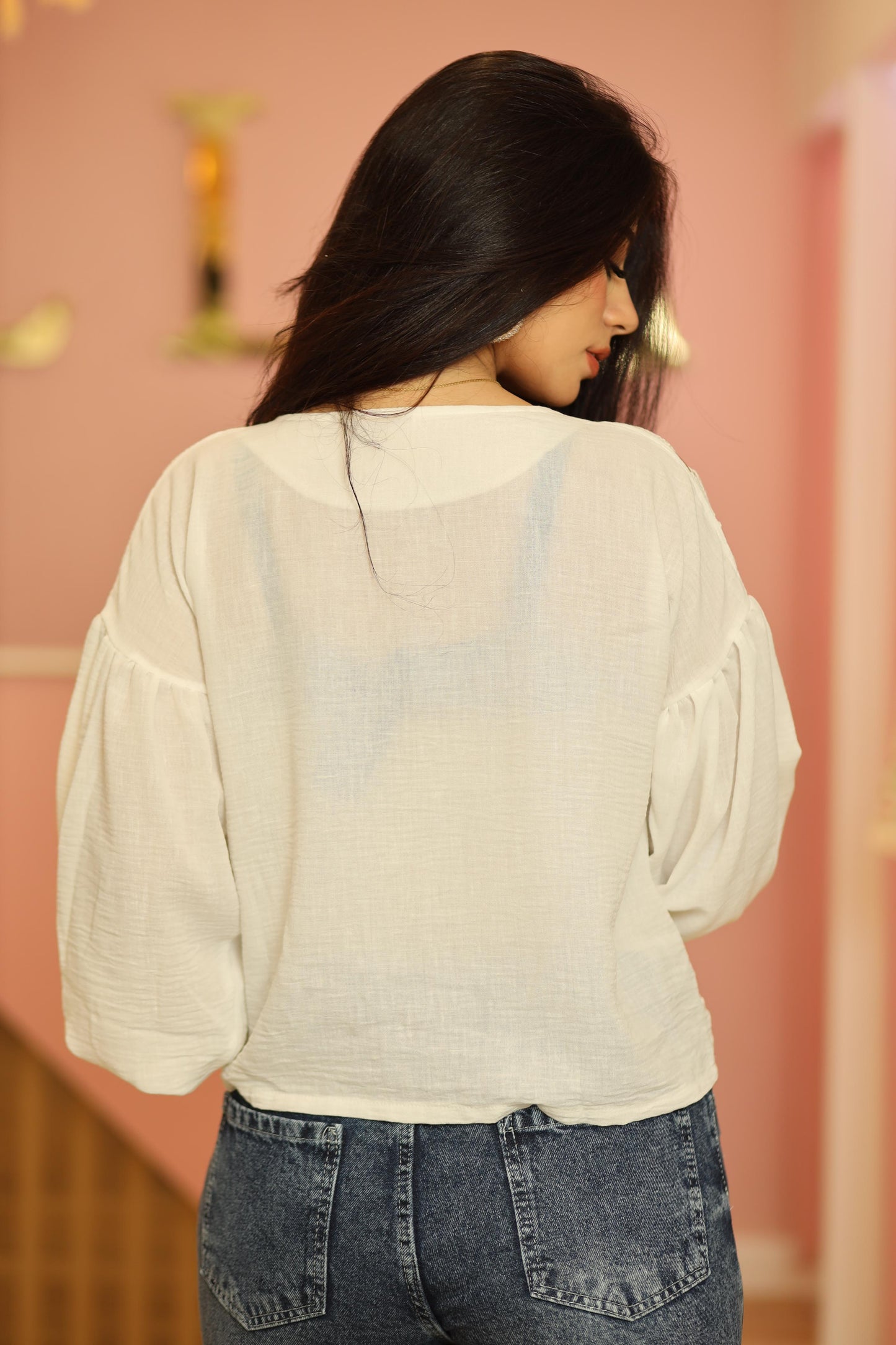 EMBROIDERY PURE LINEN BLOUSE V2