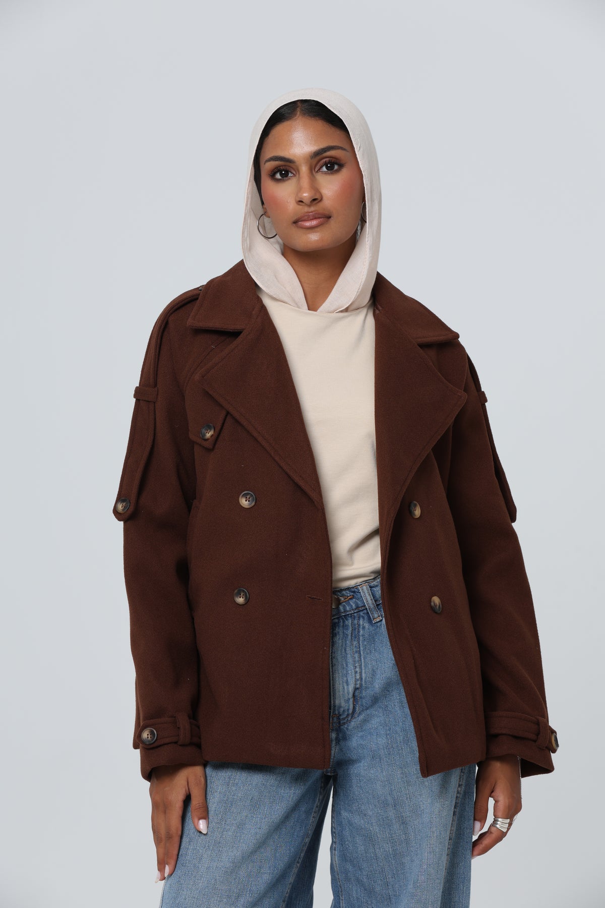ELLA’s Classic Double-Breasted Wool Coat