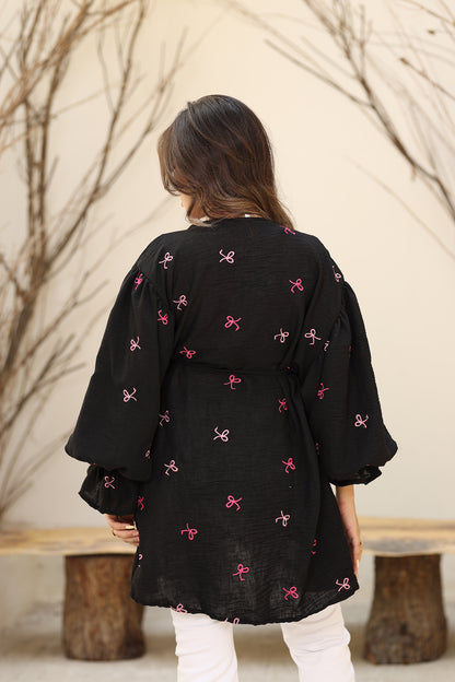 Ella’s Ribbon Embroidered Kimono