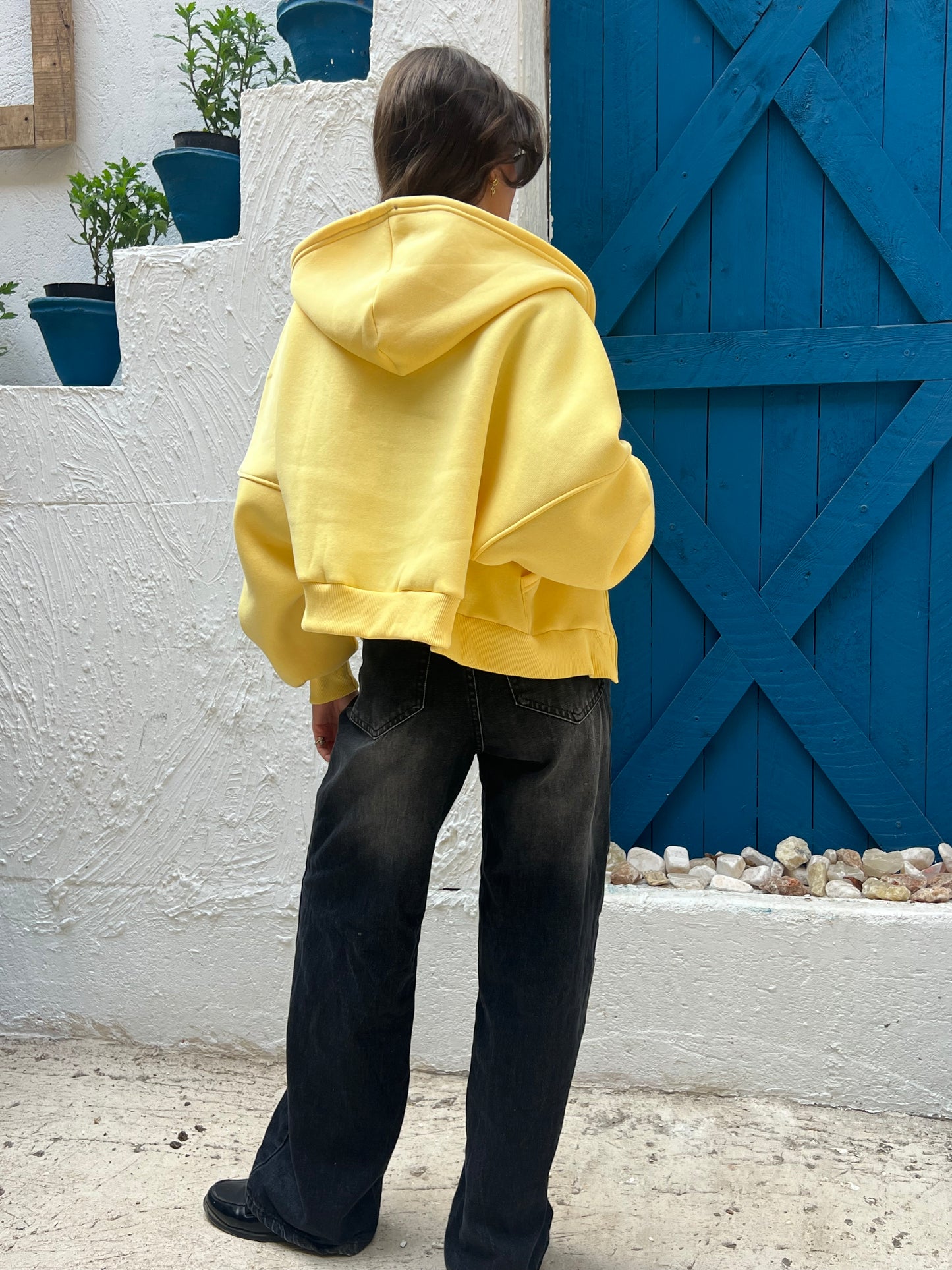 Cropped Oversized zip-up Hoodie