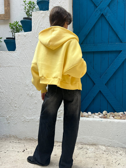 Cropped Oversized zip-up Hoodie