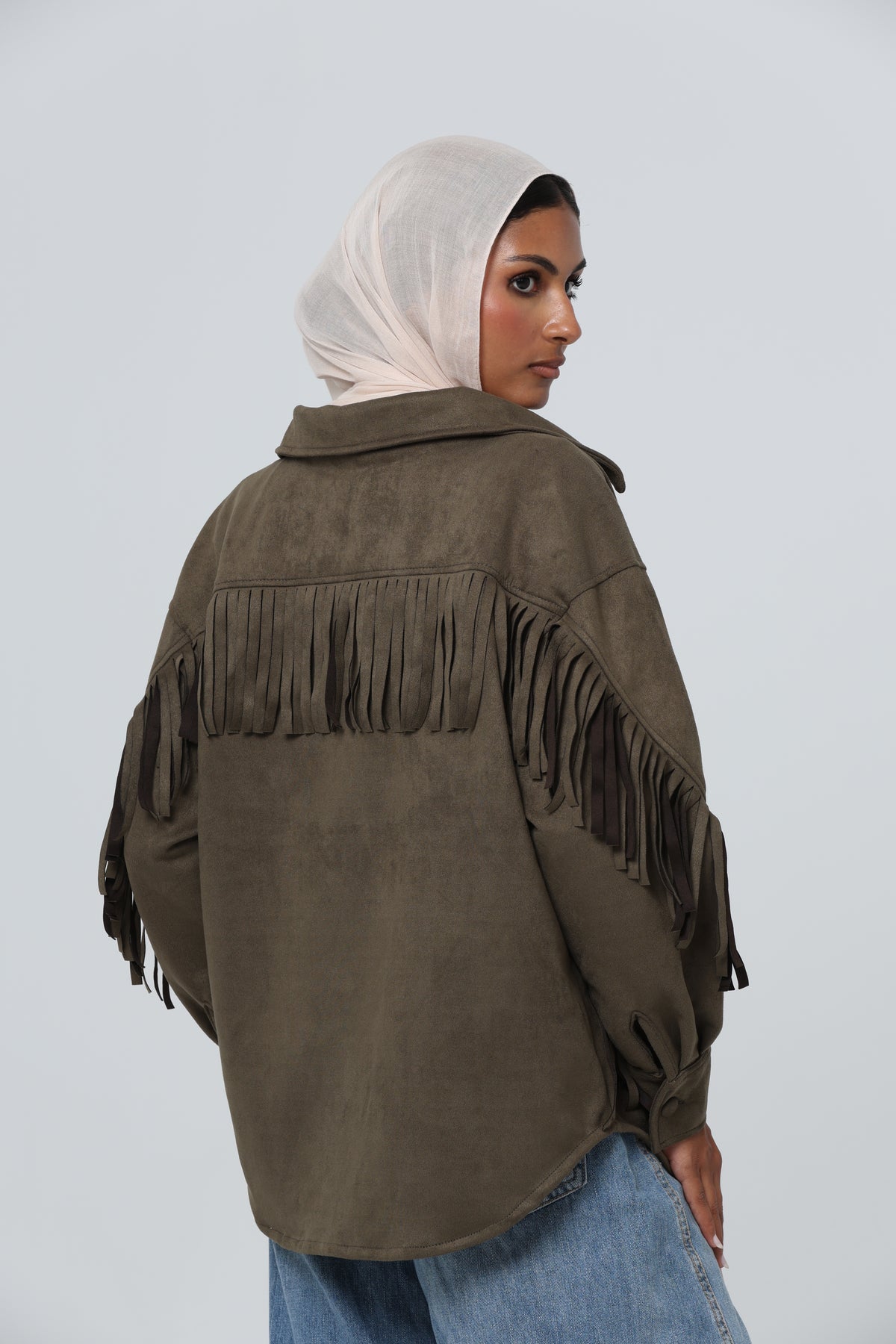 ELLA’s Suede Fringed Shirt