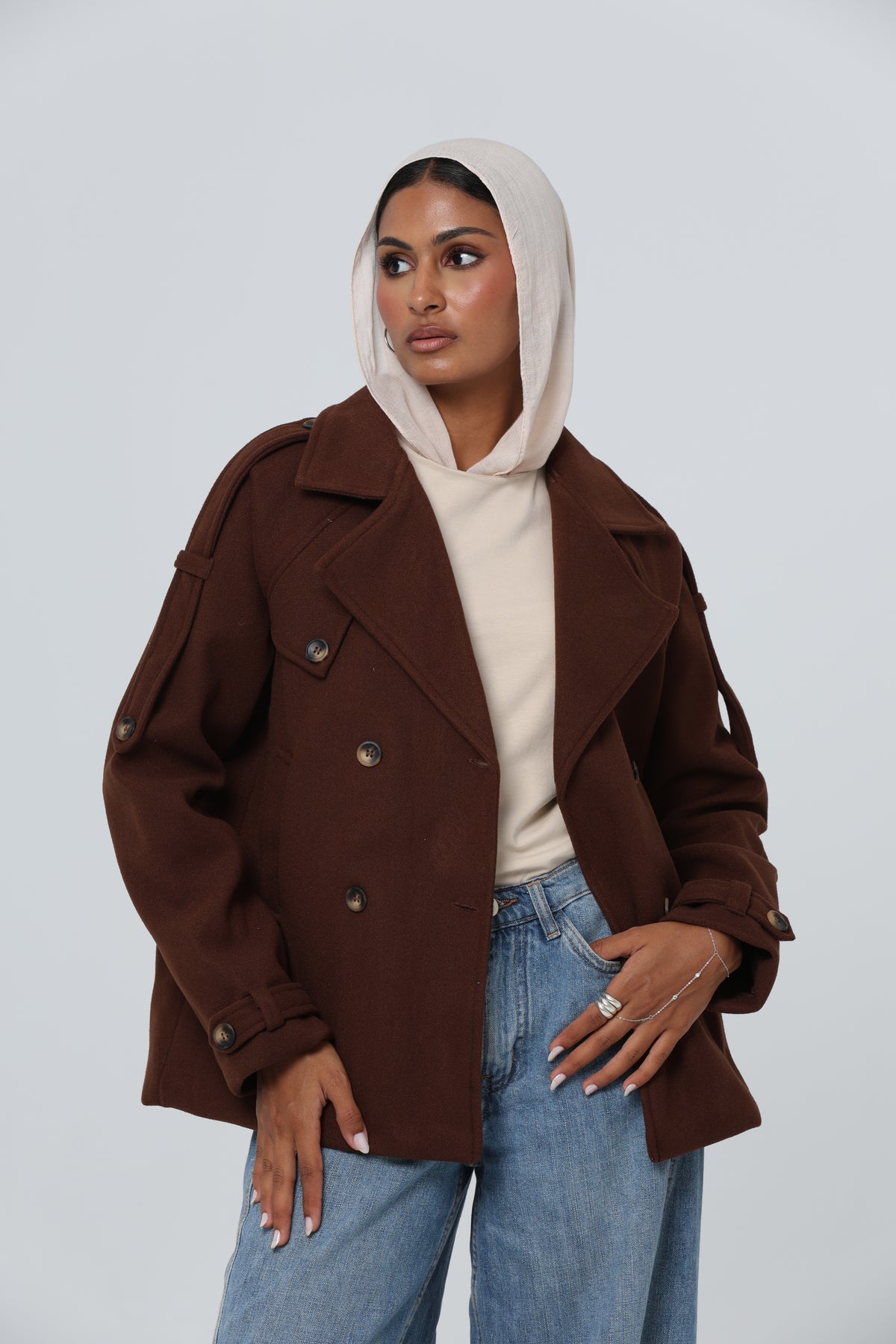 ELLA’s Classic Double-Breasted Wool Coat