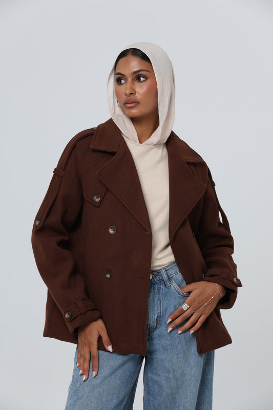 ELLA’s Classic Double-Breasted Wool Coat