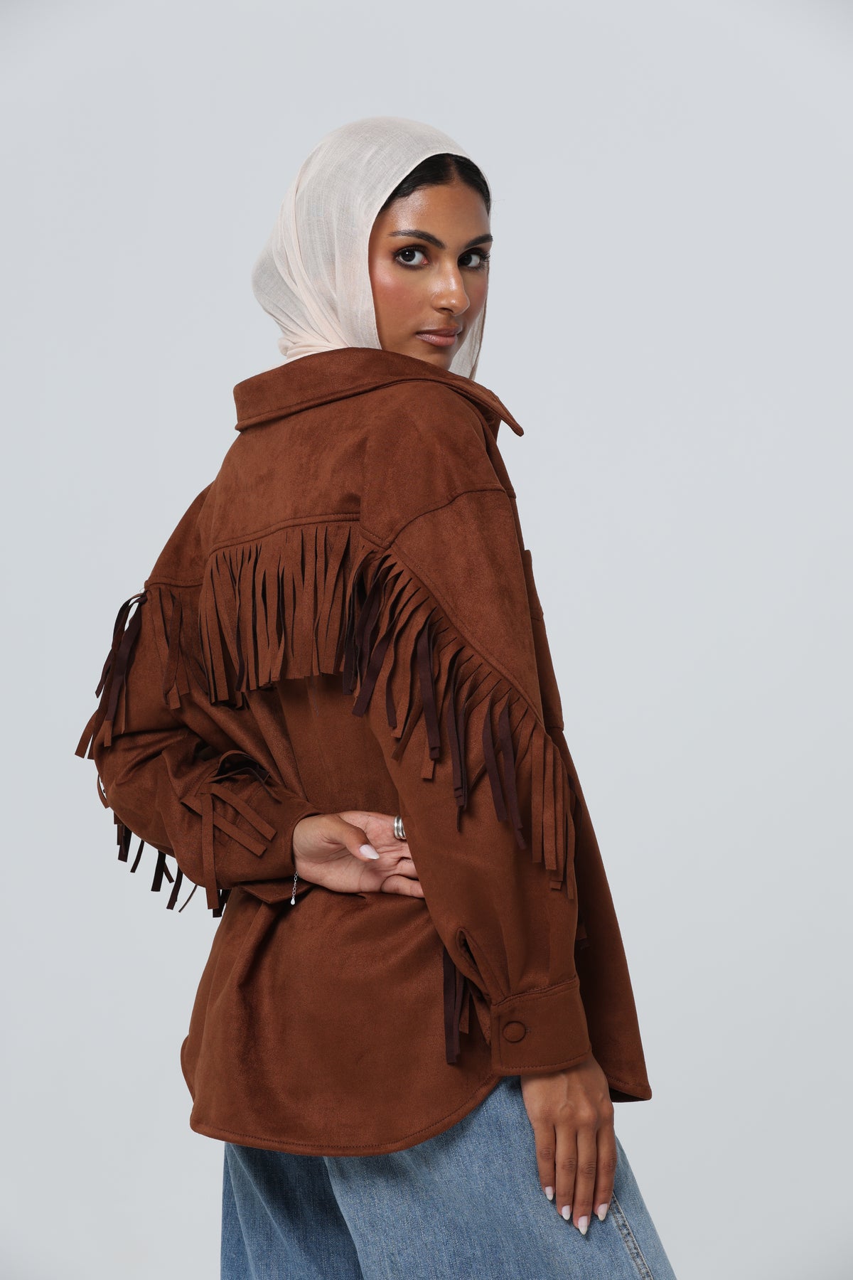 ELLA’s Suede Fringed Shirt