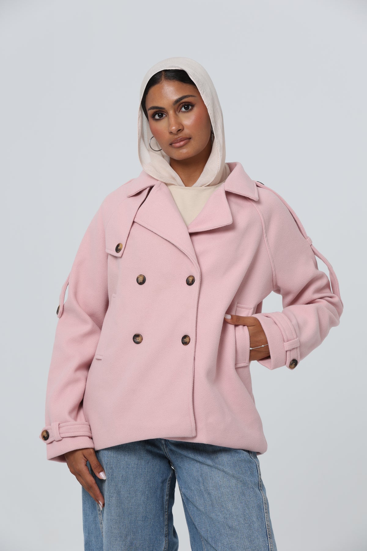 ELLA’s Classic Double-Breasted Wool Coat