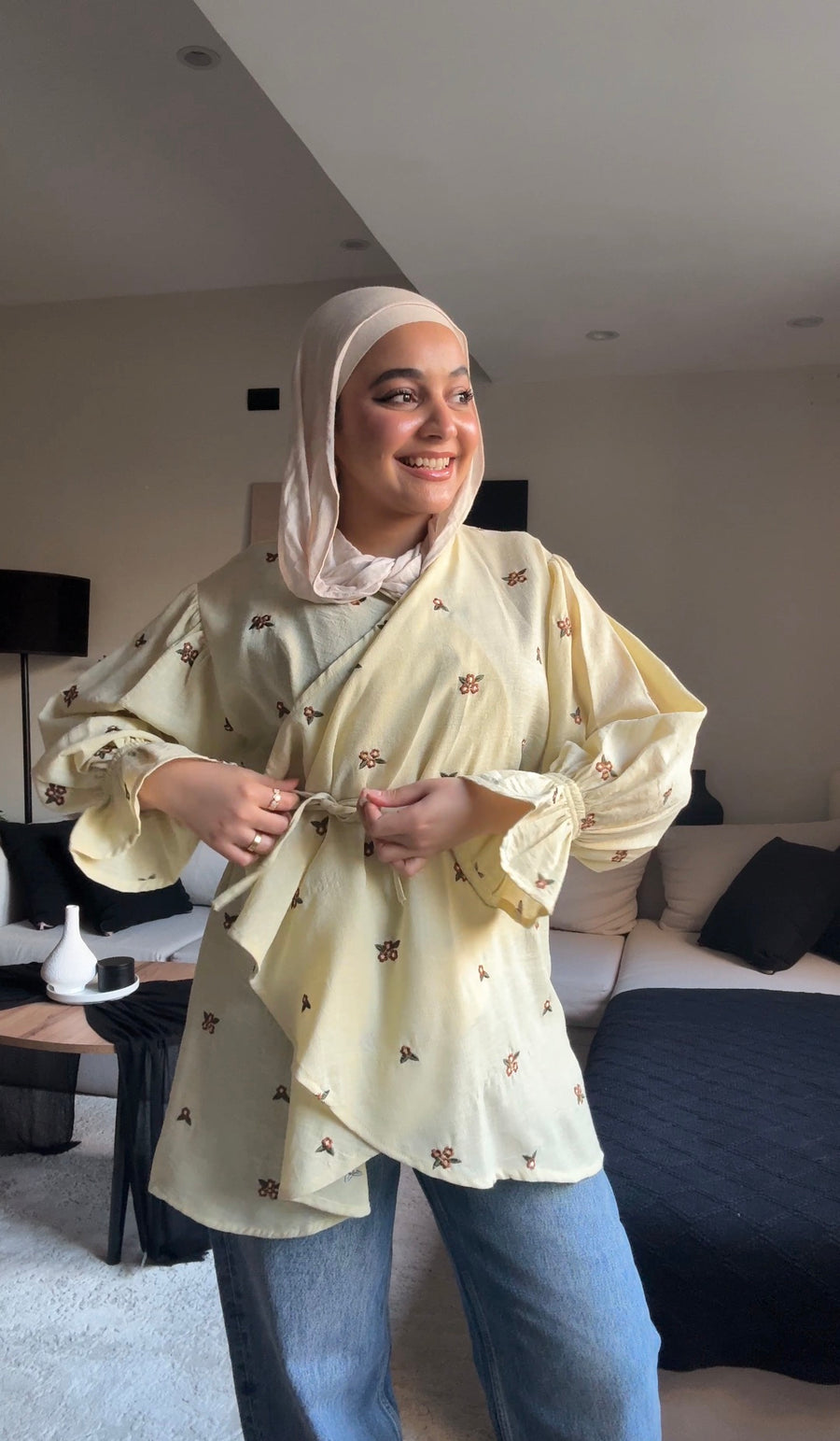 Ella’s Embroidered Kimono - Butter Yellow