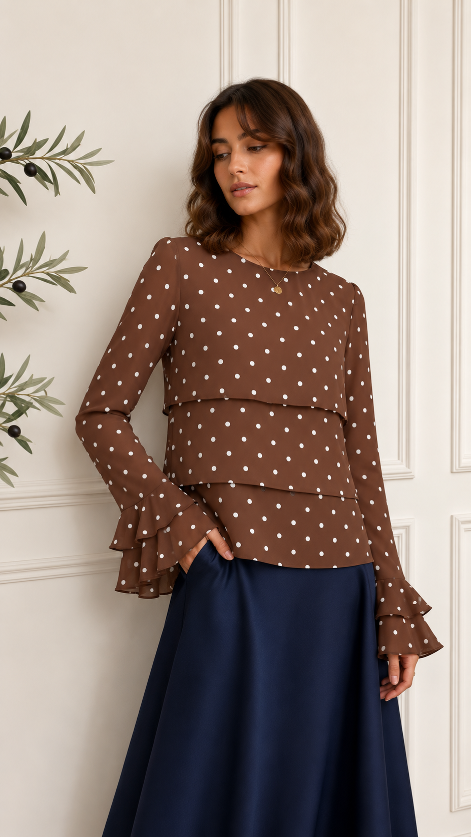 ELLA's Polka Dots WAVES BLOUSE
