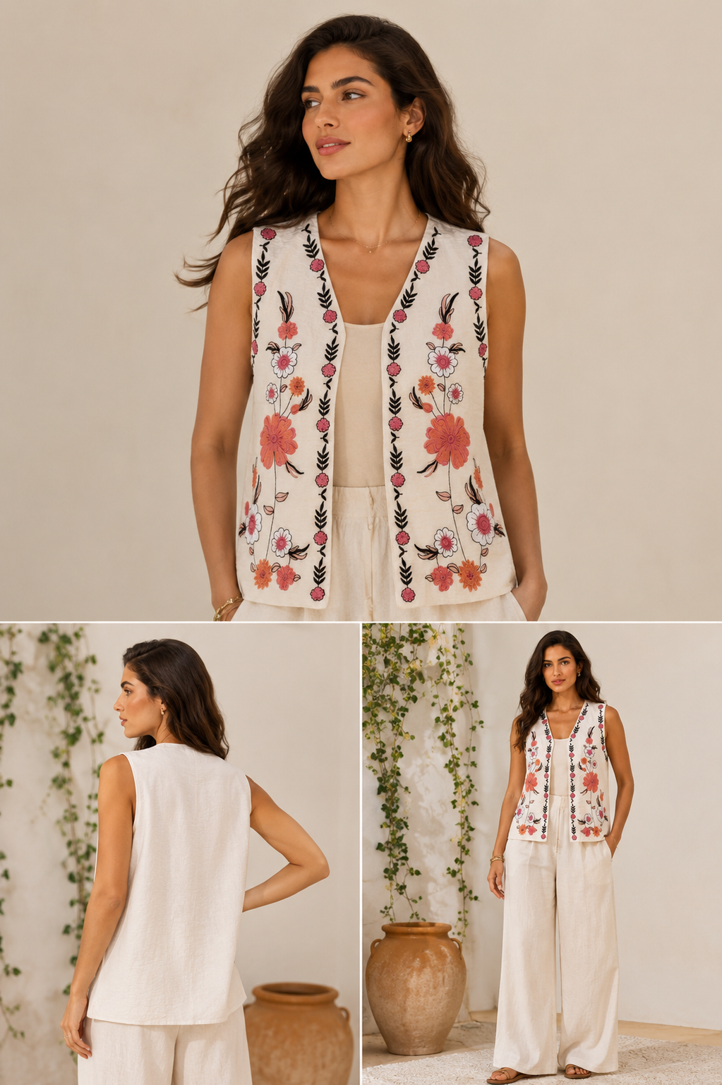 ELLA's LINEN EMBROIDERED VEST v2