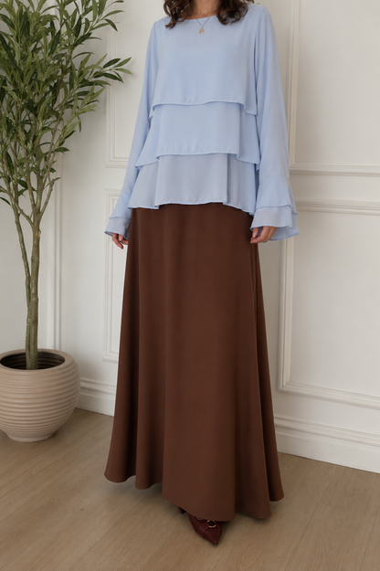 ELLA's PRINCESS SKIRT ( HALF ELASTIC WAIST ) Brown