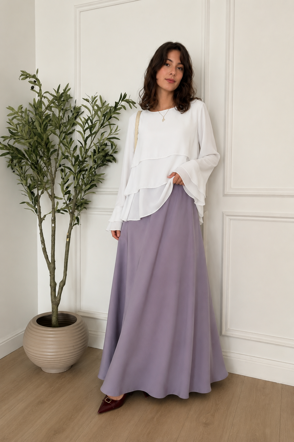 ELLA's PRINCESS SKIRT ( HALF ELASTIC WAIST ) Light Grey
