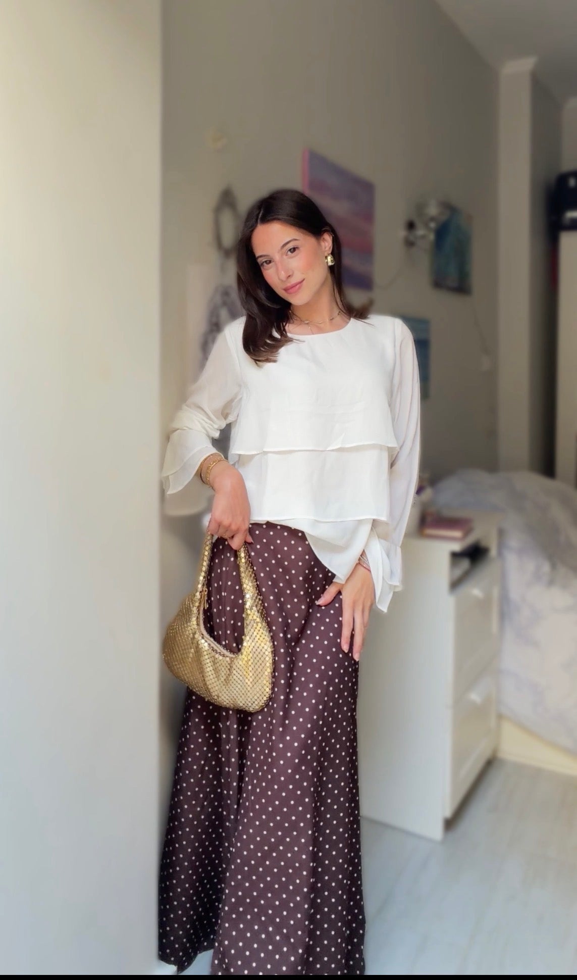 ELLA's POLKA DOTS PRINCESS SKIRT ( HALF ELASTIC WAIST )