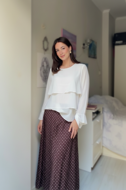 ELLA's POLKA DOTS PRINCESS SKIRT ( HALF ELASTIC WAIST )