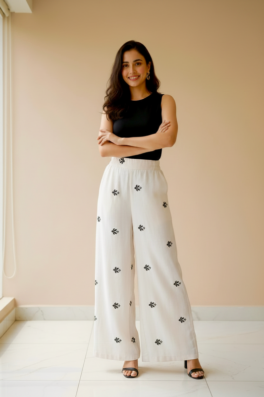 ELLA's EMBROIDERED LINEN PANTS