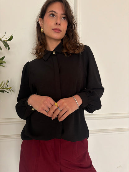 EVERYDAY BASIC SHIRT WITH GOLDEN BUTTONS