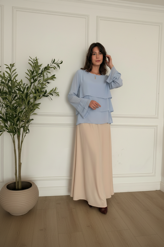 ELLA's PRINCESS SKIRT ( HALF ELASTIC WAIST ) Beige