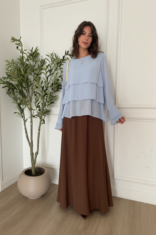 ELLA's PRINCESS SKIRT ( HALF ELASTIC WAIST ) Brown