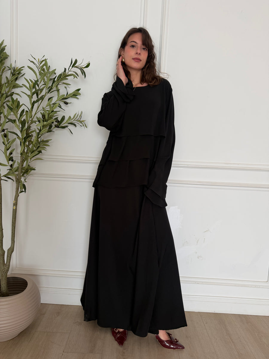 ELLA's PRINCESS SKIRT ( HALF ELASTIC WAIST ) Black