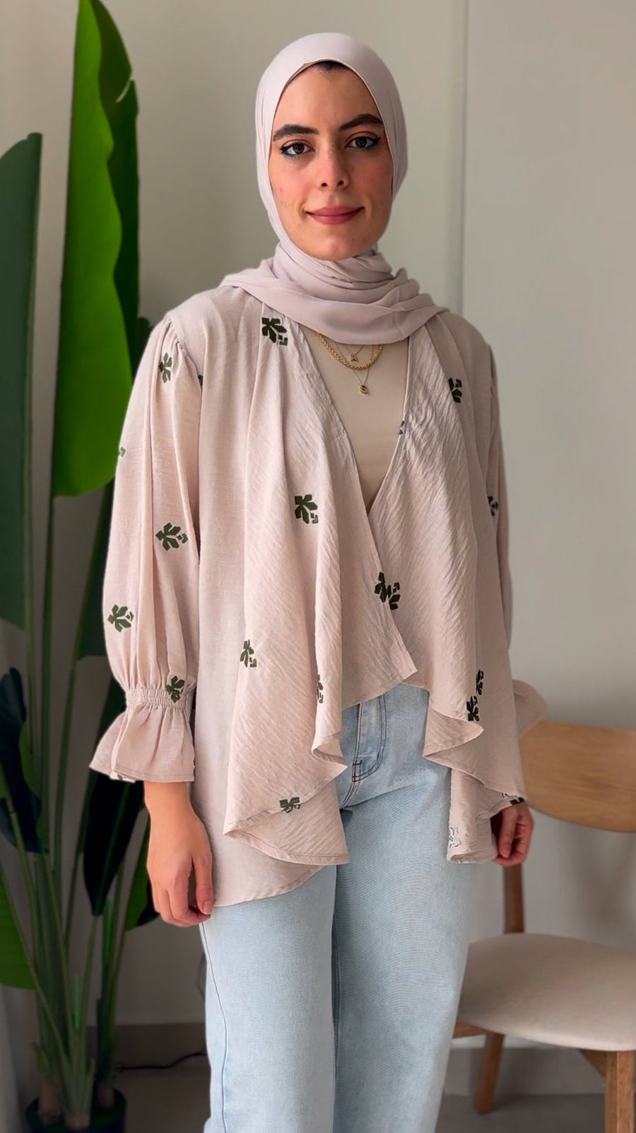 Ella’s Embroidered Kimono - Beige V2