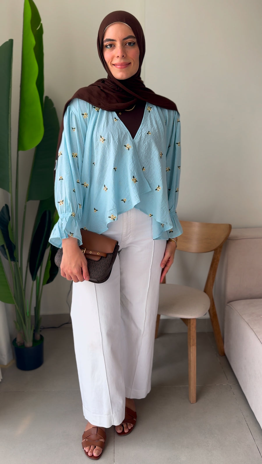 Ella’s Embroidered Kimono - Baby Blue