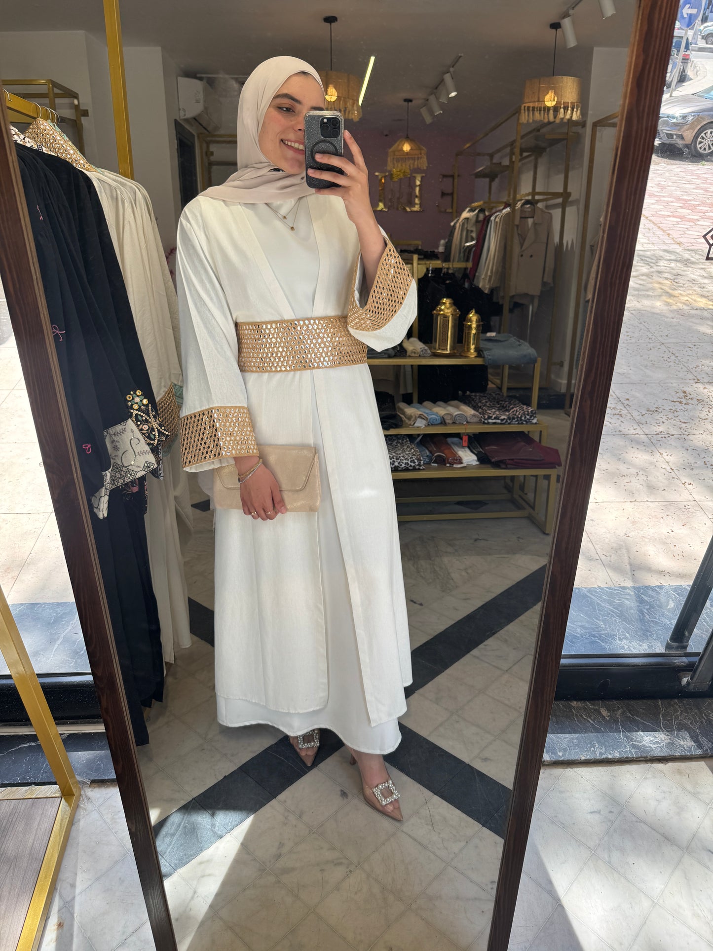 NOUR KAFTAN WITH EMBROIDERY BELT