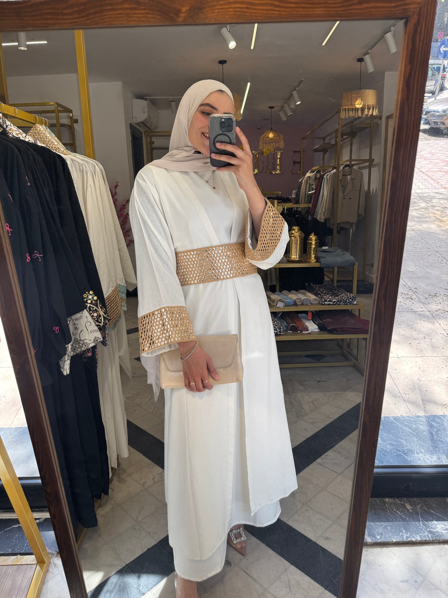 NOUR KAFTAN WITH EMBROIDERY BELT