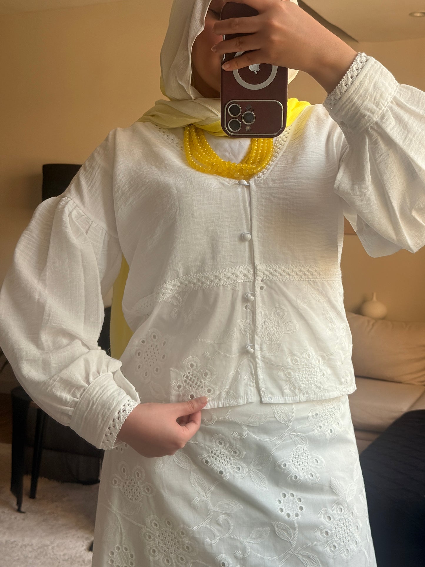 LINEN x ROKAMA BLOUSE - Big Flowers Pattern