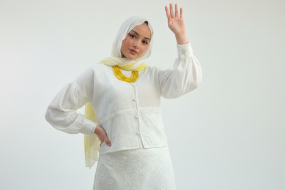 LINEN x ROKAMA BLOUSE - Big Flowers Pattern