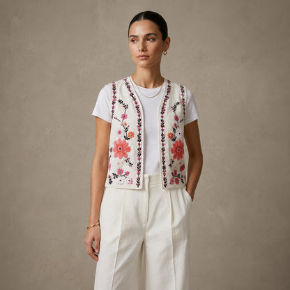 ELLA's LINEN EMBROIDERED VEST v2