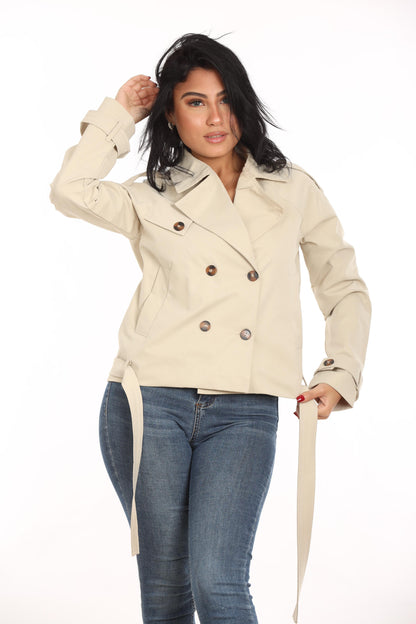 Ella’s Beige Gabardine Trench Coat