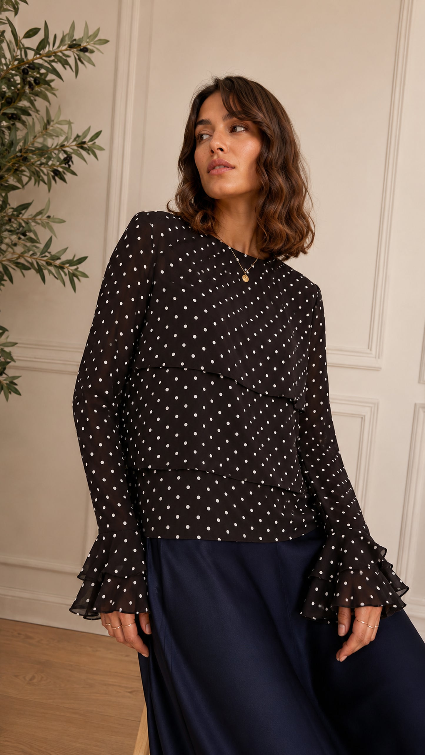 ELLA's Polka Dots WAVES BLOUSE