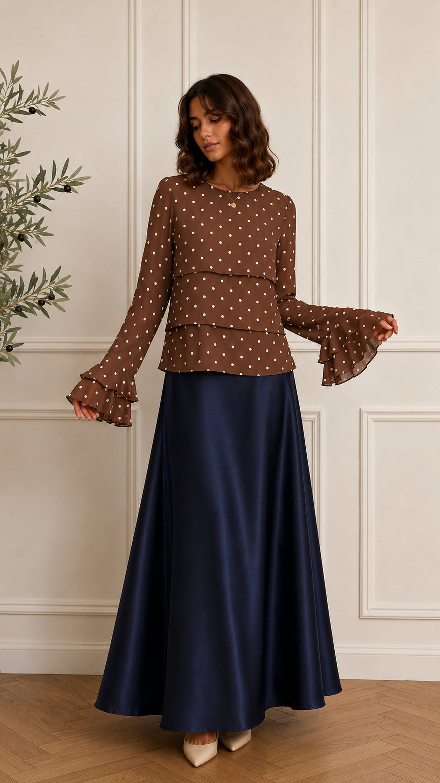 ELLA's Polka Dots WAVES BLOUSE