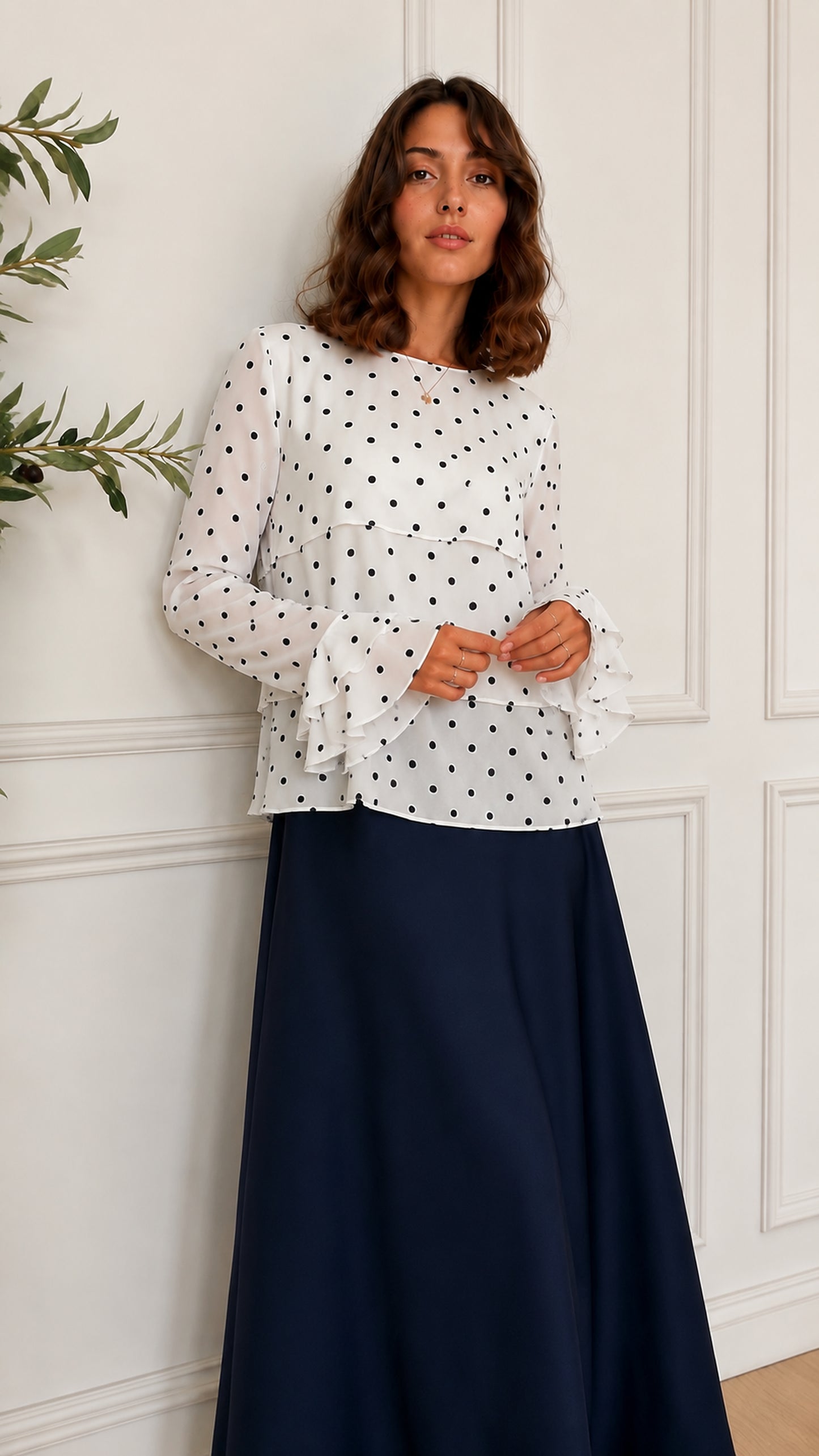 ELLA's Polka Dots WAVES BLOUSE